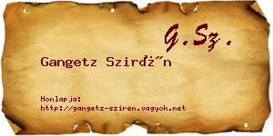 Gangetz Szirén névjegykártya